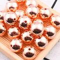 Metallic rose gold round acrylic beads for DIY handcrafted jewelry making accessories - 6mm / Copper