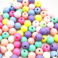 Assorted colorful macaron acrylic round beads for DIY handmade jewelry making accessories - 6mm / Solid Mixed Colors