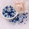 Perle finte blu e bianche miste da 3-10mm in plastica per la creazione di gioielli fai da te - Perle Tonde Perforate / Circa 8000 Pezzi/Pack / Combinazione Mista Blu Bianco (NO.33)