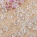 Clear faceted acrylic round beads for DIY jewelry making and crafting - 6mm / Transparent Faceted White