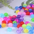 Multicolor crackle texture acrylic round beads for DIY jewelry making and crafts - 6mm / Mixed Crackle Finish Beads