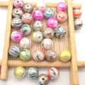 Assorted colorful marbled acrylic round beads with holes for DIY jewelry making crafts. - 8mm / Water Ripple AB Mixed Colors
