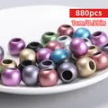 Macro view of multi-colored matte acrylic beads with large holes for jewelry making - 10mm (880 Pieces/Pack) / Multicolor