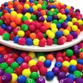 Detailed close-up of colorful matte acrylic beads with rubber finish for DIY jewelry crafting - Approx. 4500 Pcs/500g / 6mm / Multicolor