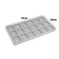 Grey 18-compartment velvet jewelry tray organizer for rings earrings display 35x20cm - 35*20cm Design Board