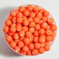 Detailed top view of 8mm bright orange matte acrylic round beads for DIY jewelry making - 1800 Pieces/Pack / Orange Yellow