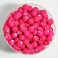 Close-up view of 8mm matte pink round acrylic beads for DIY jewelry making and crafts - 1800 Pieces/Pack / Rose Red