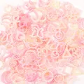 Detail view of 10-11mm pink gradient pearl charms in star, moon, and heart shapes - 2000 Pieces/Pack (500g) / Orange Red