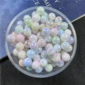 Close-up of iridescent pastel 6-10mm AB coated acrylic round beads for DIY crafts - 6mm (4400 Pieces/Pack) / Multicolor