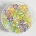 Iridescent 11mm flower petal beads in mixed colors for DIY jewelry and craft making - 500g Pack (Approx. 2200 Pieces) / Mixed Color NO.2