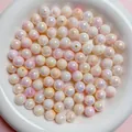 Iridescent AB coating acrylic round loose beads for DIY handmade jewelry necklace bracelets - 6mm (4400 Pieces/Pack) / Orange Yellow