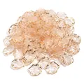 Detailed view of clear acrylic shell petals with elegant gold-foiled edges for DIY jewelry. - 500g/1500 Pieces Pack / Transparent Gold-Edged Leaf