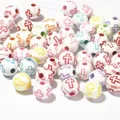 8mm colorful acrylic cross beads for DIY jewelry making - 1800 Pieces/Pack / White Base Colorful Letter