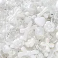 Assorted white and clear acrylic beads in cute shapes for DIY phone charm making - 400-500 Pieces Pack / White