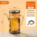 Bernsteinfarbene quadratische Ölflasche aus Glas 750ml - 750ml Packung / Bernstein