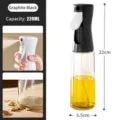 Professional graphite black 220ml lead-free glass oil sprayer for air fryers and kitchen use - 220ml / Black