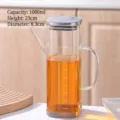 1000ml quadratische Glas-Ölflasche mit Griff und Messskala - 1000ml Packung / Transparent