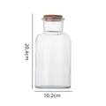 Hucha grande de vidrio transparente con tapón de corcho, vista variante de 20,4 cm - Transparente / Tanque de Almacenamiento