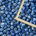 Macro view of 8mm blue cracked imitation ceramic acrylic round beads for DIY jewelry. - 8mm (Approx 1800 Pieces/500g) / Sapphire Blue