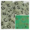 7mm luminous acrylic alphabet round flat beads for DIY personalized jewelry craft - 4000 Pieces/Pack / Luminous Black