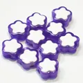 Purple and white acrylic flower beads for DIY kids jewelry making - Plum Blossom / 500g Pack / Purple