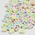 White heart-shaped acrylic beads with colorful English letters for DIY jewelry making - 3800 Pieces/Pack / White Base Colorful Letter
