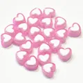 Pink and white acrylic heart beads for DIY crafting - Heart Shape / 500g Pack / Pink