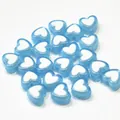 Blue and white heart-shaped acrylic beads for DIY handmade jewelry and kid's crafts - Heart Shape / 500g Pack / Medium Blue