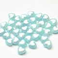 Heart-shaped acrylic beads with white inner core and light blue transparent shell for DIY crafts - Heart Shape / 500g Pack / Lake Blue