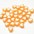 Orange and white acrylic heart beads for DIY crafting and jewelry making. - Heart Shape / 500g Pack / Orange