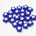 Blue acrylic star beads with white inner star for DIY jewelry making crafts set - Star Shape / 500g Pack / Sapphire Blue