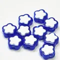 Translucent blue and white acrylic flower beads for children DIY jewelry making projects - Plum Blossom / 500g Pack / Sapphire Blue
