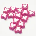 Pink and white acrylic butterfly shape beads for children DIY jewelry craft making - Butterfly Shape / 500g Pack / Rose Red