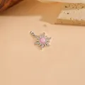 Ciondolo sole d'argento scintillante con centro in opale rosa e pietre di zirconi - Stile Raggi di Sole-Pietra Rosa (T0047)