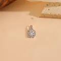 Elegante ciondolo ottagonale in argento con strass scintillanti da donna gioielli - Stile Ottagono Argento-Pietra Bianca (T0034)
