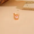 Elegante ciondolo a cuore in rame con pietra preziosa rosa e finitura dorata con cristalli - Stile Cuore Rosa-Solo Ciondolo (Senza Catena) (T0083)