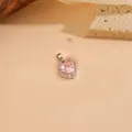 Elegante ciondolo a forma di cuore con cristallo rosa e finitura in rame argentato - Stile Cuore Rosa-Solo Ciondolo (Senza Catena) (T0084)