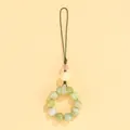 Correa para móvil hecha a mano con cuentas de raíz de Bodhi y flor tallada - 8mm Jade Xiu Loto Nuez de Marfil 7mm Cuarzo Rosa (SL5231)