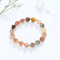 Handgemaakte kleurrijke natuurlijke kristallen kralenarmband met gouden spacers voor dames - Mixed Rutilated Quartz Style