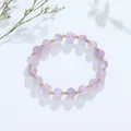 Elegante paarse amethist kristallen kralenarmband met goudkleurige tussenstukjes voor dames - Lavendel Amethist Gouden Stijl