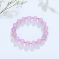 Elegante lavendelpaarse kristallen kralenarmband met gouden accenten voor dames cadeau - Paarse Chalcedoon Gouden Stijl