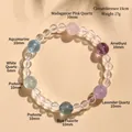Mehrfarbiges Edelstein-Kristallarmband mit Amethyst und Aquamarin für Damen - Bergkristall Multi-Edelstein Armband Stil C