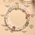 Handgefertigtes Edelsteinarmband mit Amethyst, Aquamarin und klaren Quarzperlen - Bergkristall Multi-Edelstein Armband Stil D