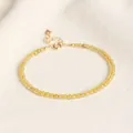 Elegant natural gold rutilated quartz dainty beaded bracelet with 14k gold plated clasp - 3mm Natural Gold Rutilated Quartz Style
