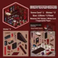 Pixel art vampire room DIY micro-landscape sticker set for creative hobbyists and kids - Escape Vampire Secret Room / 2 Stickers/Pack