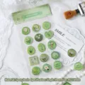 Pegatinas vintage de resina epoxi verde con delicados relieves florales y botánicos únicos - Bosque de Lenguaje Secreto / Contiene Varias Piezas