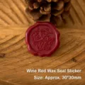 Vintage burgundy self-adhesive wax seal sticker with embossed For You for invitations - 10 Pieces / Burgundy