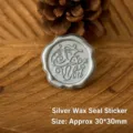 Silver vintage embossed wax seal sticker with For You design for envelope sealing - 10 Pieces / Silver