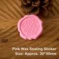 Pink wax seal sticker with embossed For You text for vintage invitation decoration - 10 Pieces / Pink