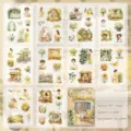 Vintage PET and Washi sticker sheets featuring floral and garden girl designs. - Radiant And Dazzling / 10 Pcs